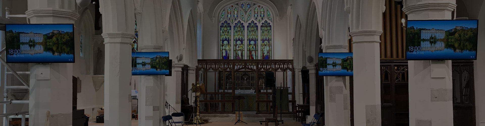 TV Screens and Speakers – church installation